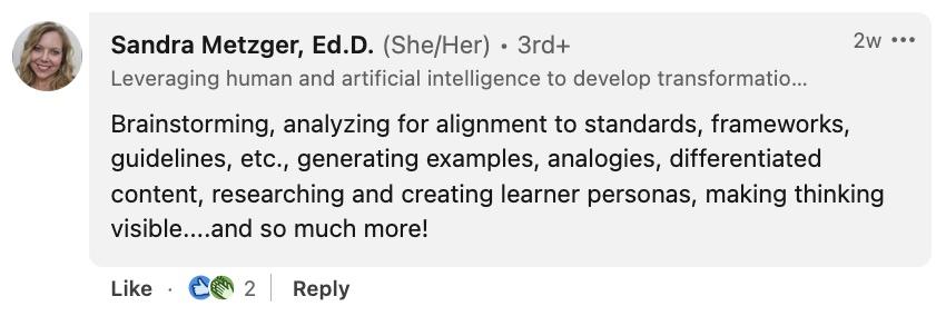 ai in education example two from Sandra Metzger